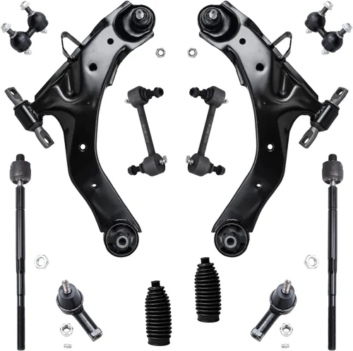 Vista 48 de Detroit Axle - Kit de suspensión de 12 piezas para Nissan Pathfinder Frontier Xterra, 4 brazos de control inferior y superior, 4 barras