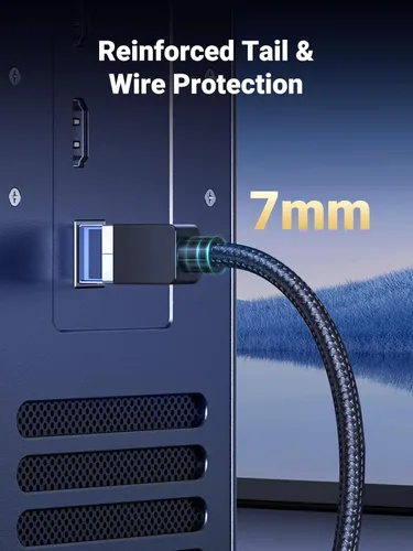 Vista 5 de UGREEN Cable Ethernet Cat 8 de 40 pies, Cable de Red Trenzado de Alta Velocidad 40Gbps 2000Mhz Cord Cat8 RJ45 Blindado para Interiores Heavy Duty