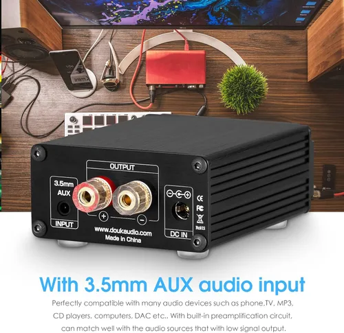 Vista 3 de Nobsound Amplificador de potencia digital de 100 W de frecuencia completa Mono Channel Audio Mini Amp Altavoz para el hogar con fuente