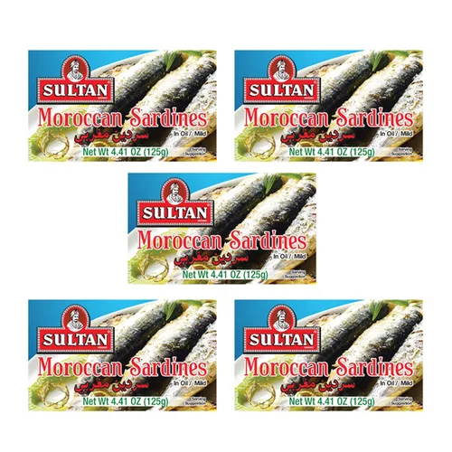 Vista 17 de Sultan Sardinas marroquíes de temporada en aceite de oliva, 100% natural, altas proteínas, sin aditivos, sin conservantes, paleo, carnívoro, apto