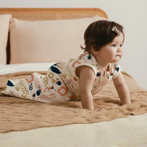 Vista 6 de HOUSABY - Manta de algodón para bebé, saco de dormir de algodón para verano, 1 saco de dormir unisex para niños pequeños, 0.5 TOG con cremallera