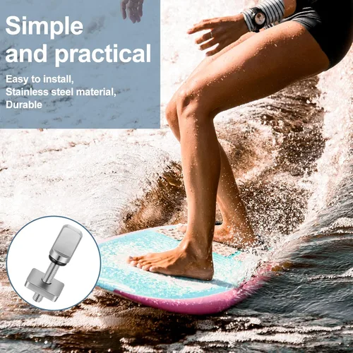 Vista 6 de 6 piezas de accesorios de surf, sin herramientas, tornillo de aleta de acero inoxidable, tornillo de aleta de pulgar para hombres y mujeres, tabla