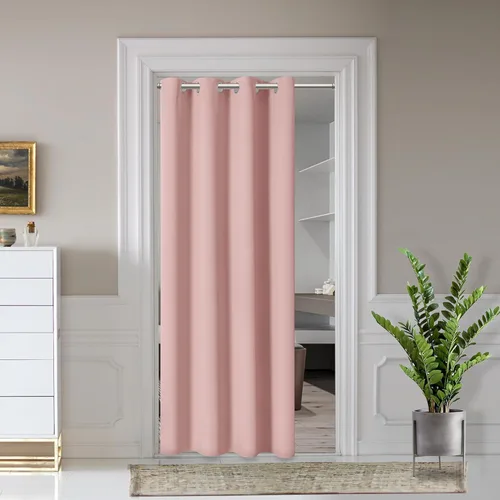 Vista 21 de AOSKY Cortinas de puerta para privacidad en la puerta, cortinas beige con ojales para dormitorio, cortina de ventana de puerta, cortinas