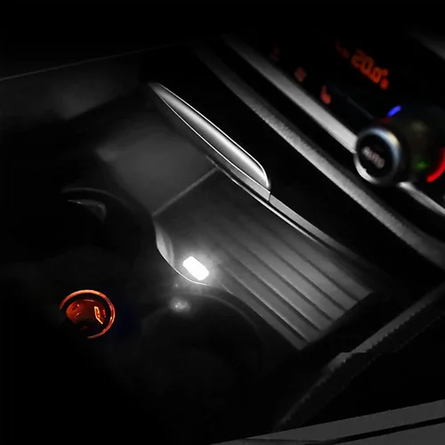 Vista 6 de 4 piezas de lámpara de ambiente LED USB para automóvil, luz nocturna, kit de luz de iluminación para automóvil, mini luces USB LED universales