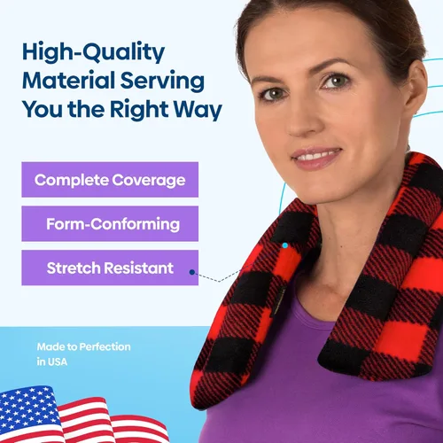 Vista 9 de SunnyBay - Almohadilla de calentamiento para microondas, envoltura térmica para cuello y hombros apta para microondas, paquete de calor o hielo