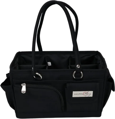 Everything Mary Junior Deluxe Store & Tote Organizer - Bolso negro para manualidades con asas, organizador de almacenamiento plegable para álbumes
