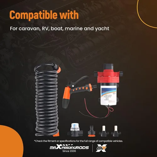 Vista 3 de maXpeedingrods Kit de bomba de lavado 12V 3GPM 70PSI Bomba de presión de agua autocebante para RV barco, yate, coche, lavado