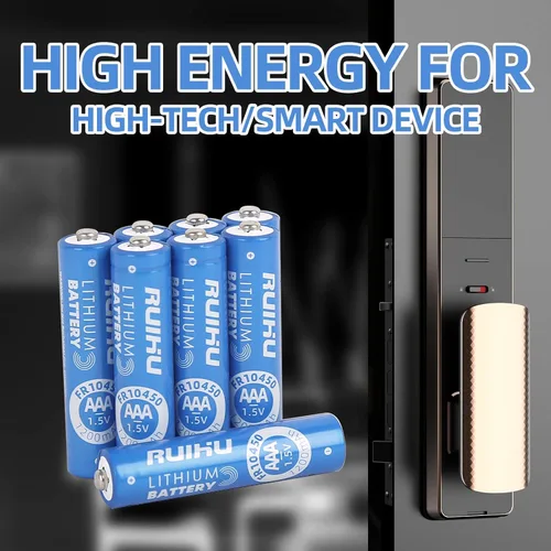 Vista 7 de Pilas de litio AAA, paquete de 8 baterías triple A de hierro de litio, baterías de litio AAA de 1.5 V 1200 mAh de larga duración para linterna