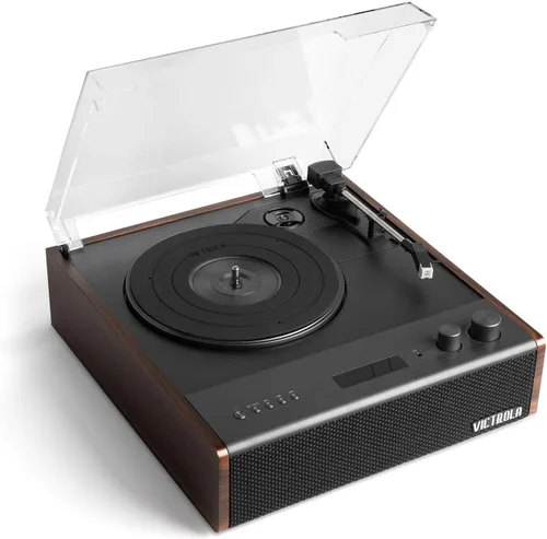 Vista 8 de Victrola Eastwood – Reproductor de discos Bluetooth – Tocadiscos de 3 velocidades, cartucho MM premium, transmisión de vinilo para transmisión