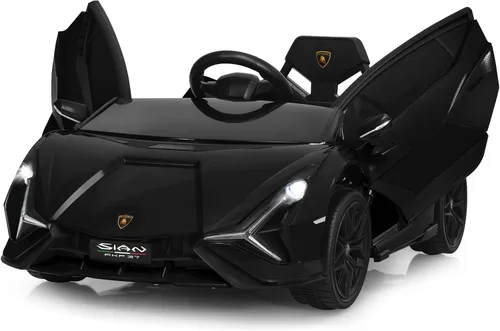 INFANS Lamborghini Sian - Auto de paseo para niños con licencia de 12 V, con control remoto para padres, suspensión de resorte, reproductor de MP3,