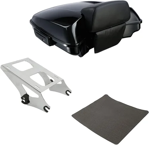 Vista 10 de TCMT - Caja de maletero para motocicletas Black Latch Razor con almohadilla de respaldo para Harley Touring 2014-2025 CVO Road King Road Glide