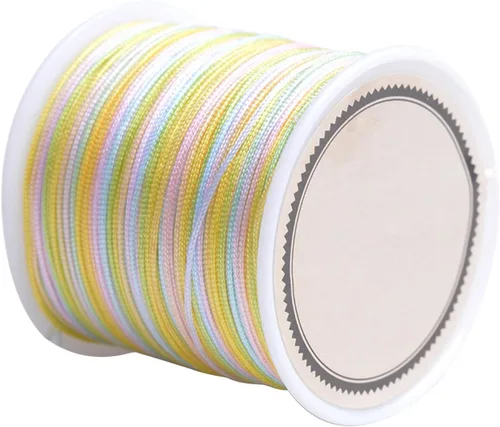 Vista 39 de Cordón de nailon para cuentas de 164.0 ft x 0.031 in, hilo de raso satinado de nailon trenzado para manualidades de macramé