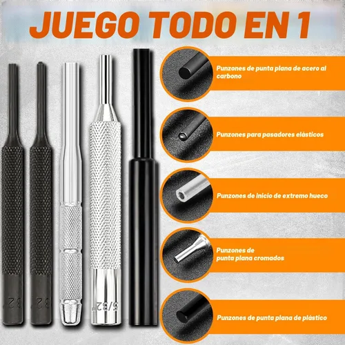 Vista 8 de Bestnule - Juego de perforadores de rodillo, hecho de material metálico, incluye perforadores y martillo, herramienta de reparación mecánica
