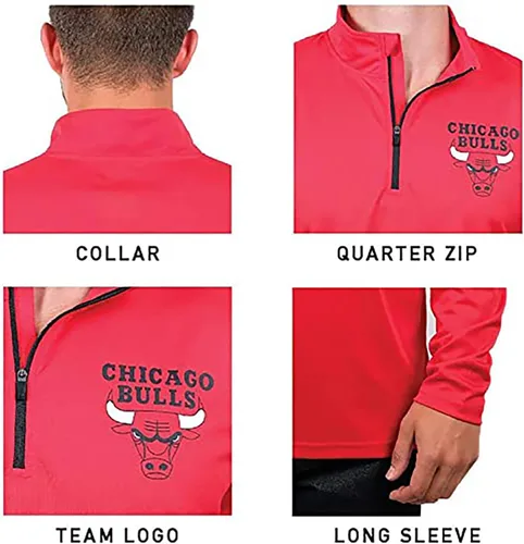 Vista 4 de Ultra Game Camiseta oficial de manga larga con cremallera de un cuarto para hombre