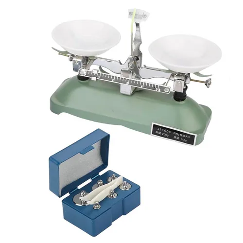 Vista 7 de Balanza mecánica 7.05 oz 0.01 oz precisión de metal verde balanza con pesos para herramientas de educación científica de laboratorio