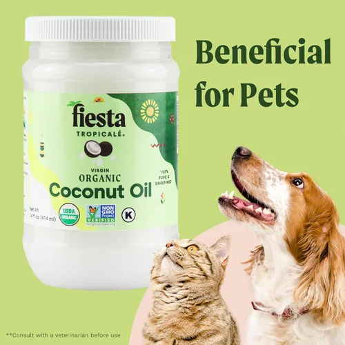Vista 7 de Fiesta Tropicalé Aceite de coco orgánico 100% natural, 14 onzas líquidas, aceite de coco virgen extra puro sin refinar, rico en MCT, prensado