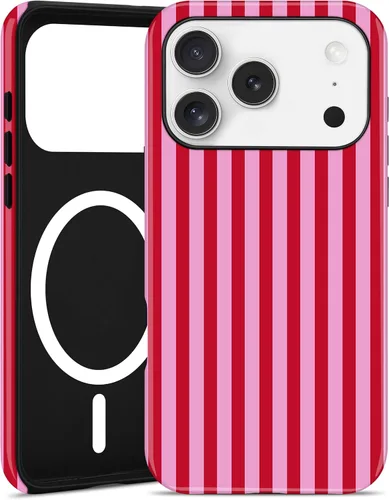 Vista 81 de Jusy Compatible con MagSafe Funda de Teléfono a Rayas para iPhone 7/8/SE, Bonita Funda de Teléfono Protectora Magnética Estética de TPU Suave y PC