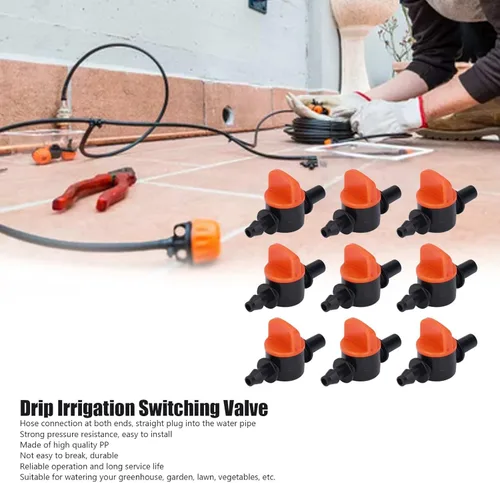 Vista 5 de Alvinlite 50pcs Drip Irrigation Switch Irrigation Control Valve Two Size End 1/2 Inch 1/4 Inch Drip Valve Gate Switch Valves Hose Connectors Barbed