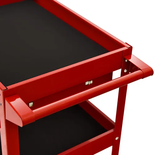 Vista 6 de IRONMAX Cofre de herramientas de 3 niveles, carrito de servicio industrial resistente con cajón y ruedas, organizador de caja de herramientas