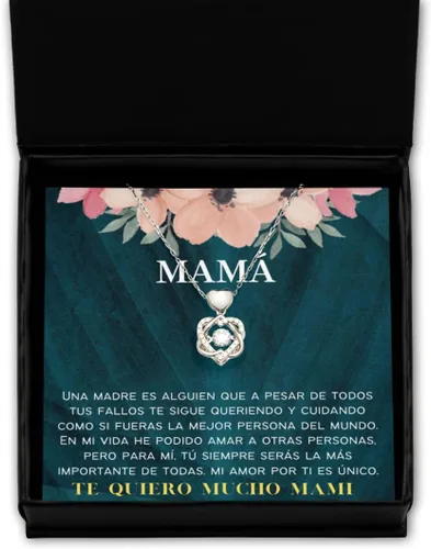 Vista 11 de Collar para mamá con mensaje personalizado, regalo de aniversario de boda o Navidad, cadena para mujer