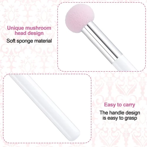 Vista 3 de PAGOW 6 aplicadores de maquillaje de esponja con asa, aplicadores de sombra de ojos de esponja, cepillo de esponja para sombra de ojos, brochas