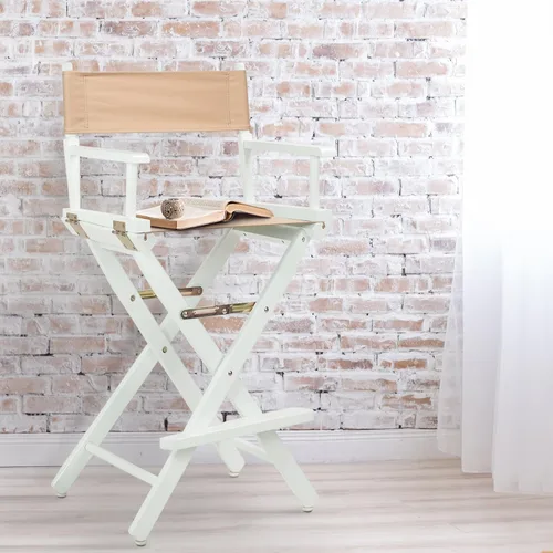 Vista 128 de Casual Home - Silla de director de 24.0 in, marco negro, con lona azul marino, altura de mostrador