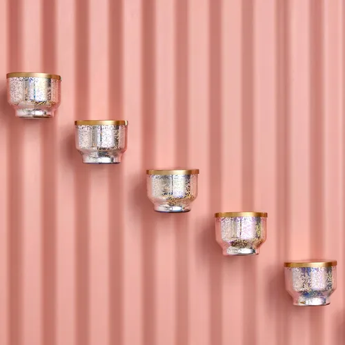 Vista 5 de Velas perfumadas Capri Blue Aloha Orchid para el hogar - Velas invertidas de mercurio iridescente en tarro - Regalos para inauguración de casa