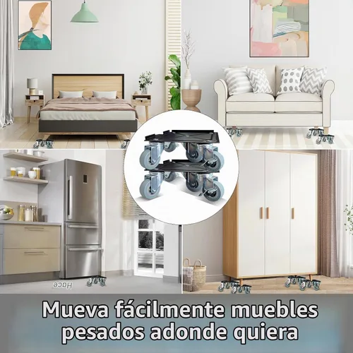 Vista 7 de Muevadores de muebles con 5 ruedas, juego de herramientas deslizantes de muebles para mudanzas pesadas, ruedas de muebles, capacidad máxima, 1650