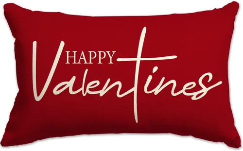 Fundas de almohada para el día de San Valentín de 12 x 20 pulgadas, diseño de corazón rosa, decoración para sofá, decoración del hogar