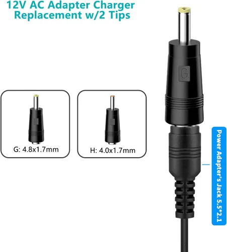 Vista 3 de Cargador de cable de alimentación de 12 V CA CC para TP-Link Deco M3 M4 M5 S4 X20 X55 X60 X90 P9 E4, AC1750 AX1800 AX3000 T120150-2b1 Archer A7 A8