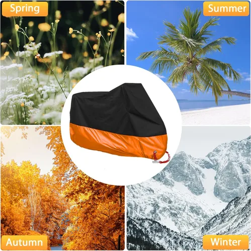 Vista 7 de Acelane Funda para motocicleta, para todas las estaciones, impermeable, a prueba de polvo, duradera, con agujeros de bloqueo, se adapta hasta 116