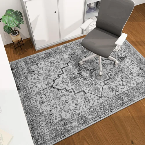 Vista 46 de Tapete para silla de oficina para suelo de madera dura, 48"x36" tapete protector de escritorio de computadora de fácil deslizamiento para silla
