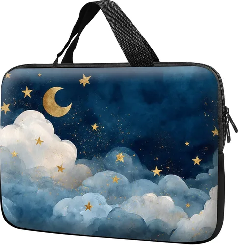 Vista 21 de Funda para laptop con asa de 10 pulgadas, impermeable, diseño de onda, compatible con MacBook Air, Pro, HP, Dell, Lenovo, ASUS