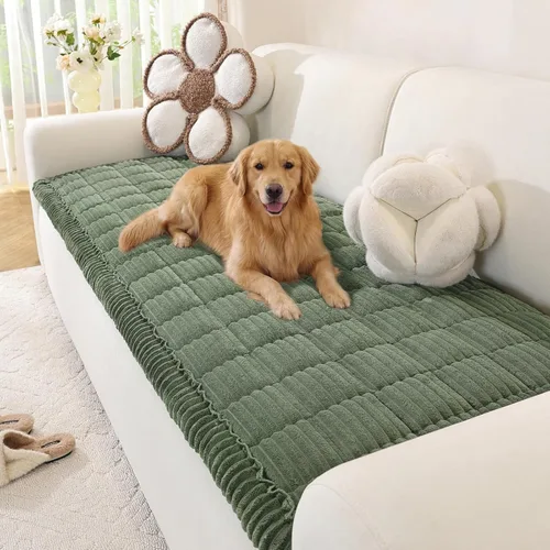 Vista 23 de OstepDecor Funda de sofá lavable para perros, gruesa y apta para mascotas, protector de sofá suave, funda de sofá con diseño de carrito de patas