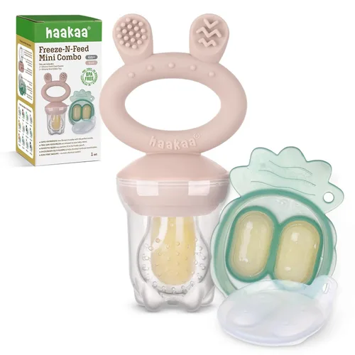 Vista 13 de haakaa Comedor de alimentos de frutas para bebé y mini bandeja de picar con congelador, moldes de piruleta de leche materna para alivio