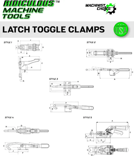 Vista 3 de ABRAZADERA VERTICAL DE PESTILLO BASE FLG CON GANCHO EN U DE 1000LB ACERO INOXIDABLE