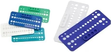 Vista 4 de Orto Dental Bandejas de soporte 25 piezas de bandejas desechables con 4 agujeros de mezcla (azul)