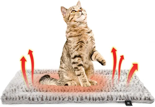 Vista 7 de Almohadilla autocalentable para gatos, cama para gatos de 22 x 17 pulgadas, alfombrilla térmica extra cálida para mascotas en exteriores e