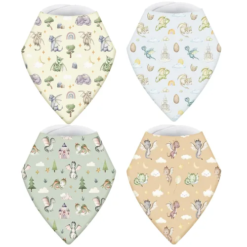 Vista 7 de VitalCozy 4 unidades de vaquero occidental bebé bandana babero algodón recién nacido bebé bebé babero