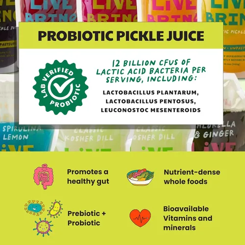 Vista 5 de Olive My Pickle Jugo de pepinillo probiótico – 117 onzas Paquete de 6 paquetes de LiveBrine Aji Amarillo y jugo de pepinillo de mango