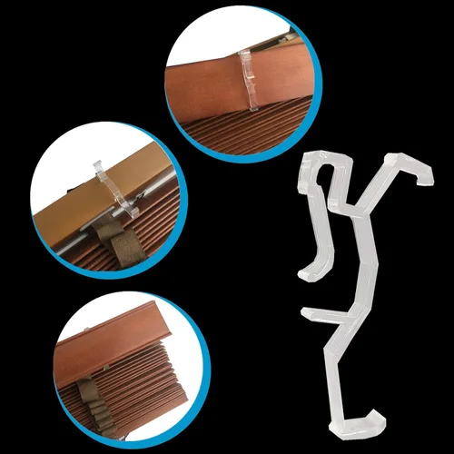 Vista 4 de 20 clips de cenefa para persianas de ventana, soporte de plástico transparente de 2-1/2 pulgadas