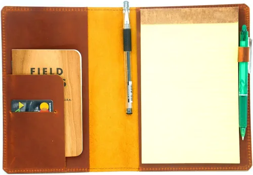 JJNUSA Funda de cuero compatible con tops The Legal Pad Writing Pads de 5 x 8 pulgadas, regla legal, cuadernos envejecidos funda de cuero genuino A5