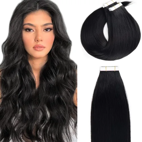 Vista 25 de Extensiones de cabello humano con micro anillo, lacio, rizado, color negro natural, largo microenlaces, extensiones de cabello humano para personas
