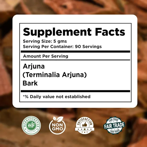Vista 4 de HerbsForever Arjuna Powder – Terminalia Arjuna – Sin OMG, Orgánico, Vegano – 454 GMS