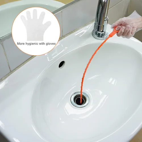 Vista 6 de Paquete de 3 limpiadores de drenaje de cabello, herramienta de serpiente de 20 pulgadas para bañeras, duchas y fregadero de cocina, 3 pares