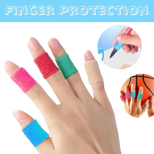 Vista 5 de Paquete de 8 cintas adhesivas autoadhesivas de 1 x 5 yardas para atletismo, muñeca, tobillo, rodillas, mascotas (negro)