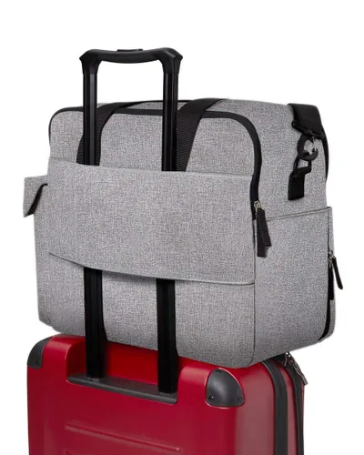 Vista 7 de Skip Hop Bolsa de pañales: icónico Duo Weekender, capacidad extra grande con cambiador y accesorio para cochecito, mezcla gris