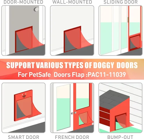 Vista 3 de Paquete de 2 solapas de repuesto para puerta de perro con cierre magnético, compatibles con puerta PetSafe Freedom para perros y gatos PAC11-11039