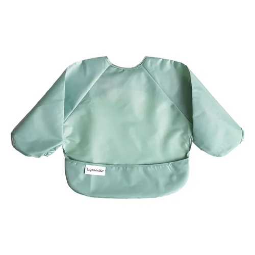Vista 4 de Tiny Twinkle Babero de bebé a prueba de desorden, paquete de 2 baberos de manga completa, baberos impermeables para niños pequeños, lavable a Carbón