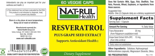 Vista 2 de Resveratrol Capsuies NAT-rul, Tamaño: 60